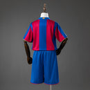 Barcelona 07/08 Home Retro Kids Kit Jersey Size 16-28