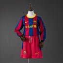Barcelona 10/11 Home Retro Long Sleeve Kids Kit Jersey SIZE 16-28