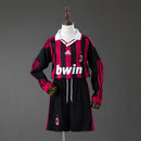 AC Milan 09/10 Home Retro Long Sleeve Kids Kit Jersey SIZE 16-28