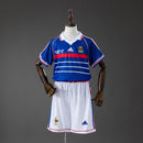 France 1998 Home Retro Kids Kit Jersey Size 16-28