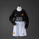 M-U 07/08 Away Retro Long Sleeve Kids Kit Jersey SIZE 16-28