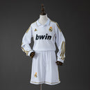 Real Madrid 11/12 Home Retro Long-Sleeve Kids Kit Jersey Size 16-28