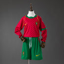 Portugal 2004 Home Retro Long Sleeve Kids Kit Jersey SIZE 16-28