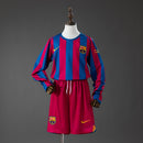 Barcelona 05/06 Home (UEFA Champions League) Retro Long Sleeve Kids Kit Jersey SIZE 16-28