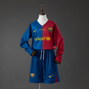 Barcelona 08/09 Home Retro Long Sleeve Kids Kit Jersey SIZE 16-28
