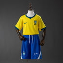 Brazil 2026 Home Kids Kit Jersey Size 16-28