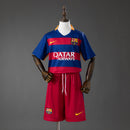 Barcelona 15/16 Home Retro Kids Kit Jersey Size 16-28