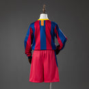 Barcelona 10/11 Home Retro Long Sleeve Kids Kit Jersey SIZE 16-28