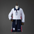 England 1998 Home Retro Long-Sleeved Kids Kit Jersey Size 16-28