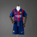 Barcelona 14/15 Home Retro Kids Kit Jersey Size 16-28