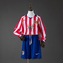 Atletico Madrid 04/05 Home Retro Long Sleeve Kids Kit Jersey SIZE 16-28