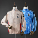 Real Madrid Reversible Jacket Windbreaker - Beige &amp; Blue S-XXL