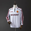 M-U 98/99 White Long Sleeve Retro Jersey S-XXL