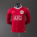 M-U 06/07 Home Long Sleeve Player Version Retro Jersey S-3XL