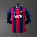 Barcelona 14/15 Home Long Sleeve Player Version Retro Jersey S-3XL